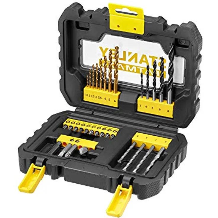 Stanley Fatmax STA88540, 31-teiliges Bit- und Bohrer-Set für Holz, Stein und Metall im robusten Koffer