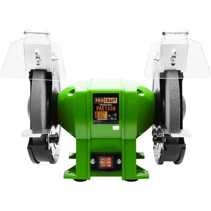PRO CRAFT PAE1350 Doppelschleifmaschine, 400 W, 200 mm, leiser Induktionsmotor, Schleifscheiben P36/P80