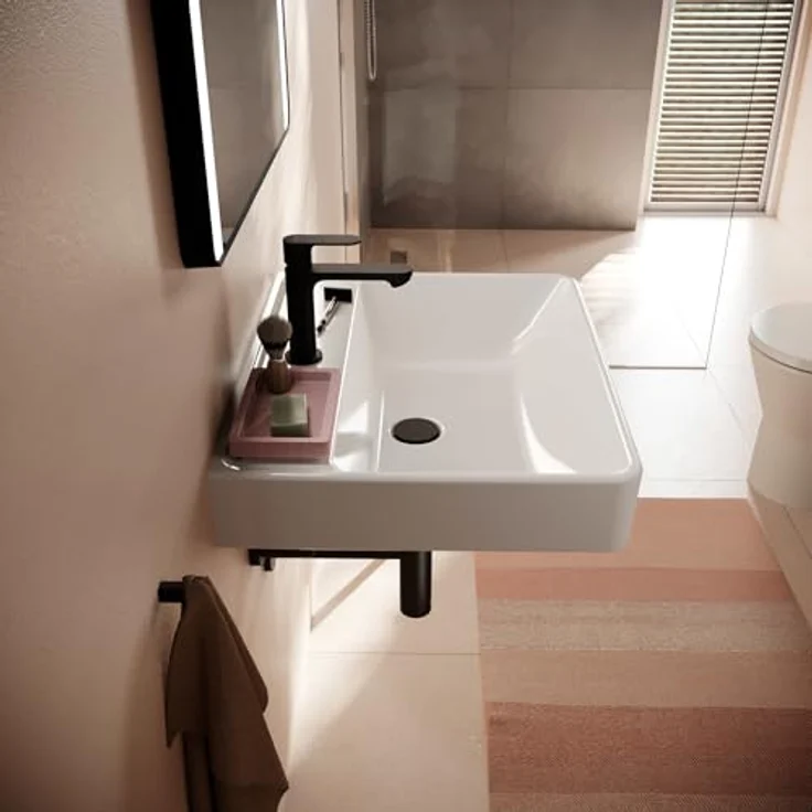 hansgrohe Xanuia Q Waschtisch, Waschbecken mit Hahnloch, ohne Überlauf, 600x480mm, weiss glänzend – Bild 6