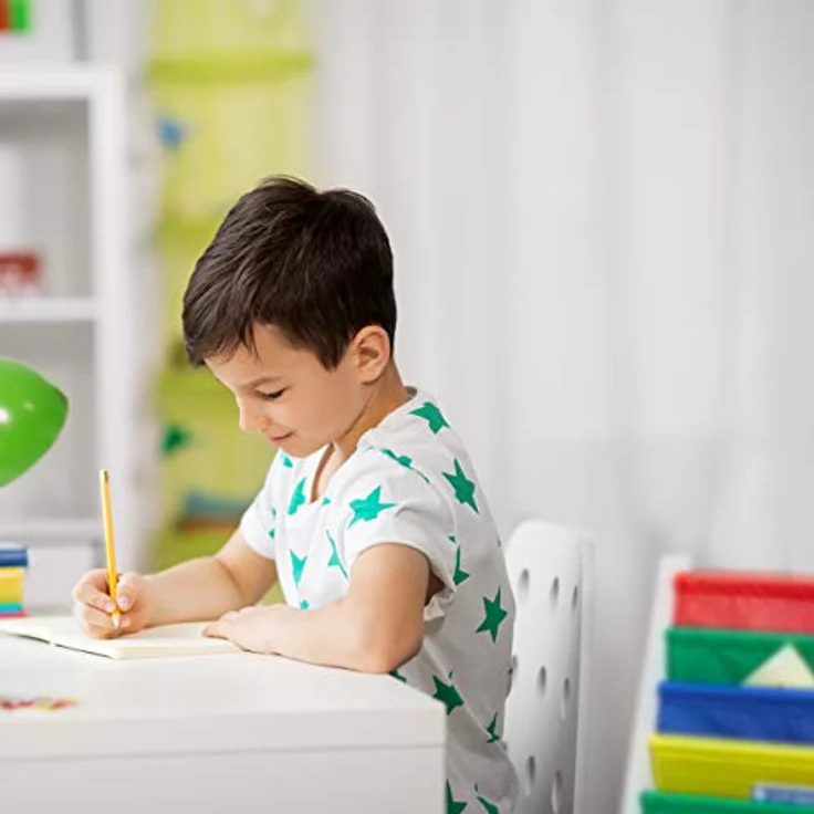 Relaxdays, Mehrfarbig Bücherregal für Kinder, Aufbewahrungsregal, Spielzeugregal, aus MDF+Polyester, mit 4 Stofffächern, Standard – Bild 5
