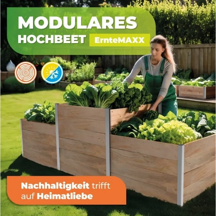 Bio Green Biogreen Aluminium Kreuzprofil für ErnteMAXX Hochbeet, 625 mm, silber, modular und leicht zu montieren