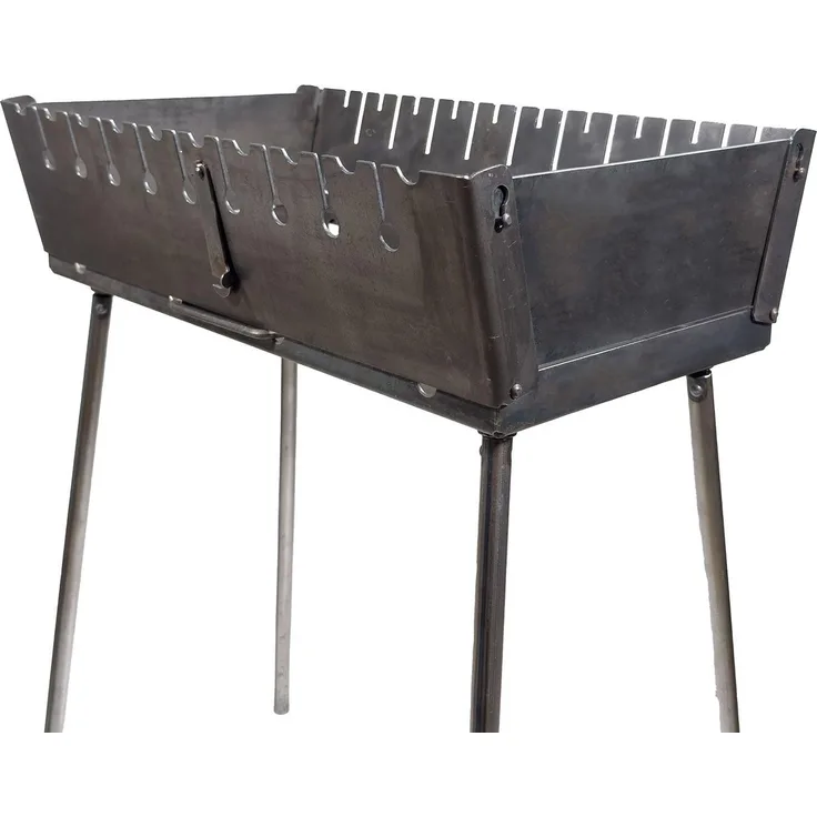 GOROCH Klappbarer Mangal Grill Stahl 2 mm, für 10 Spieße, leicht und mobil für Camping und Outdoor