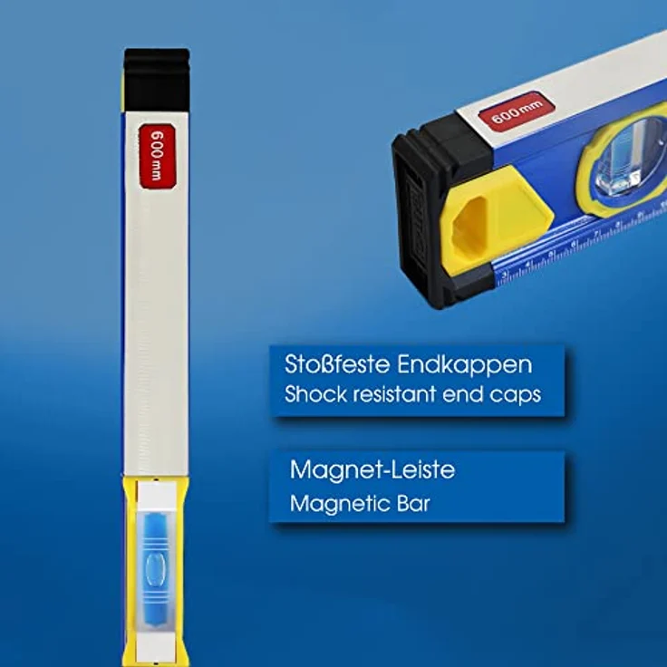 S&R Wasserwaage Aluminium magnetisch mit cm Skala, Genauigkeitsklasse 1, stoßfesten Libellen, 60 cm - Preisvergleich – Bild 4