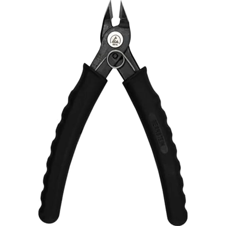 Bernstein ESD Abisolier Mini-Seitenschneider | 135 mm | Ohne Wate Für Kupferdrähte bis Ø 0,8 mm | Oberfläche brüniert | Mit Öffnungsfeder | ESD Griff schwarz 10^6 bis 10^9 Ohm – Bild 8
