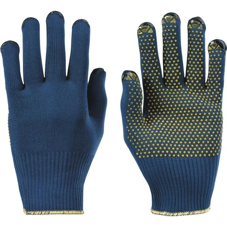 KCL PolyTRIX BN 914 Arbeitshandschuhe, Größe 9, blau/gelb, EN 388, PSA II, atmungsaktiv, waschbar, 10 Paare