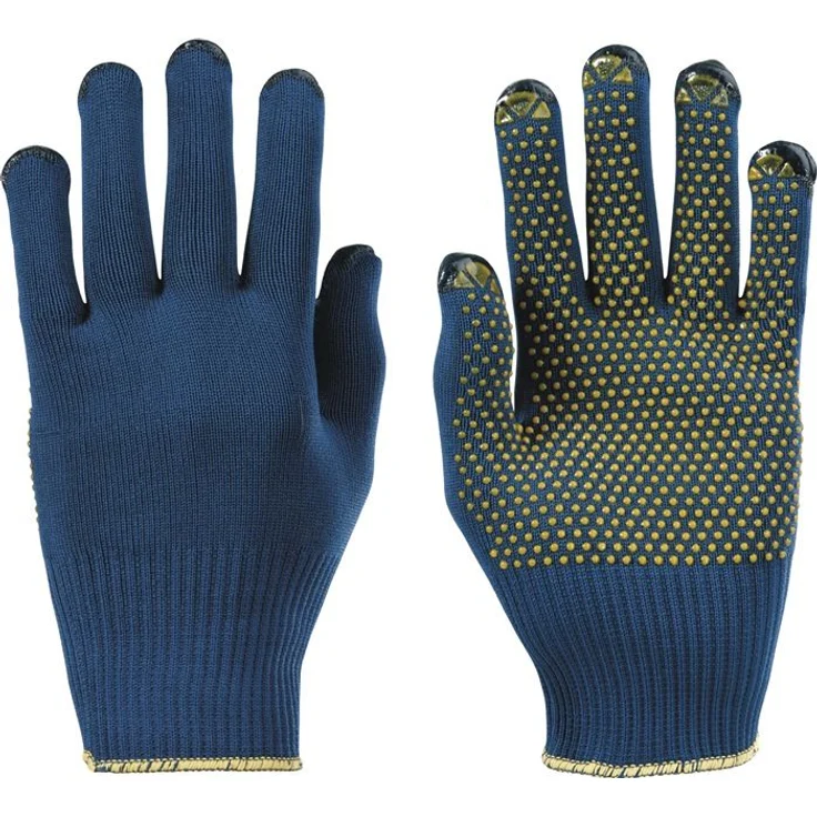 KCL PolyTRIX BN 914 Arbeitshandschuhe, Größe 9, blau/gelb, EN 388, PSA II, atmungsaktiv, waschbar, 10 Paare