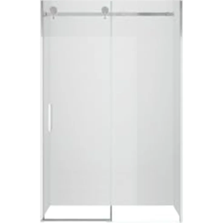 Glaszentrum Hagen Dusch-Einzelschiebetür 125x195cm Transparente Nischentür aus ESG Sicherheitsglas - Hochwertige Aluminiumprofile, Wasserabstoßende Beschichtung, Chrombeschlag, CE-zertifiziert – Bild 2