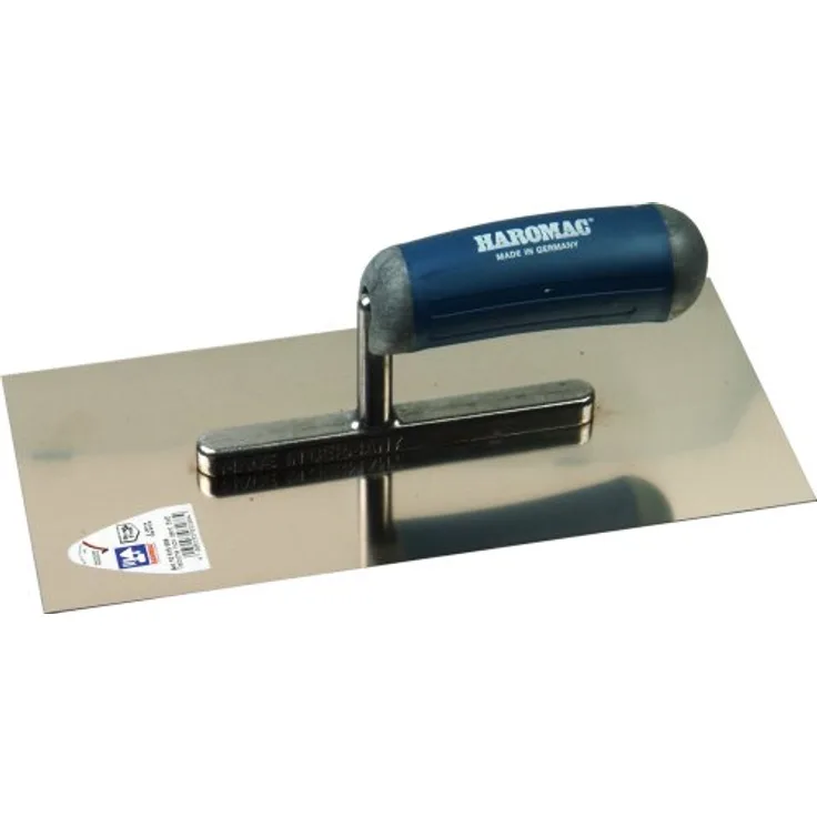 HAROMAC Glättekelle Made in Germany, 280x130mm, 2 Komponenten Softgriff für angenehme Handhabung,Rostfreier Edelstahl, Aufziehglätter
