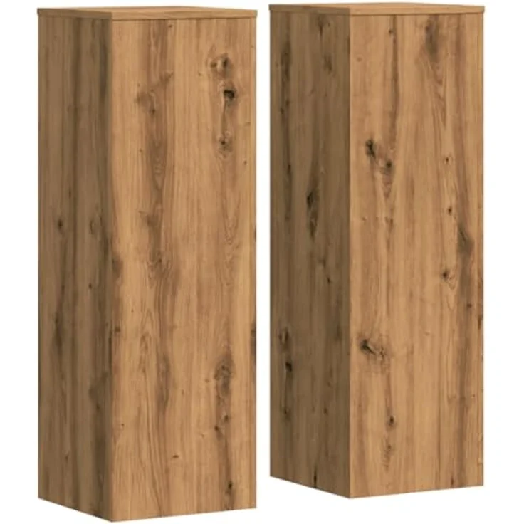vidaXL Blumenständer Blumenständer Pflanzenständer 2 Stk Artisan-Eiche 33x33x100 cm Holzwerkstoff, Robust und langlebig, Zeitloses Design – Bild 1