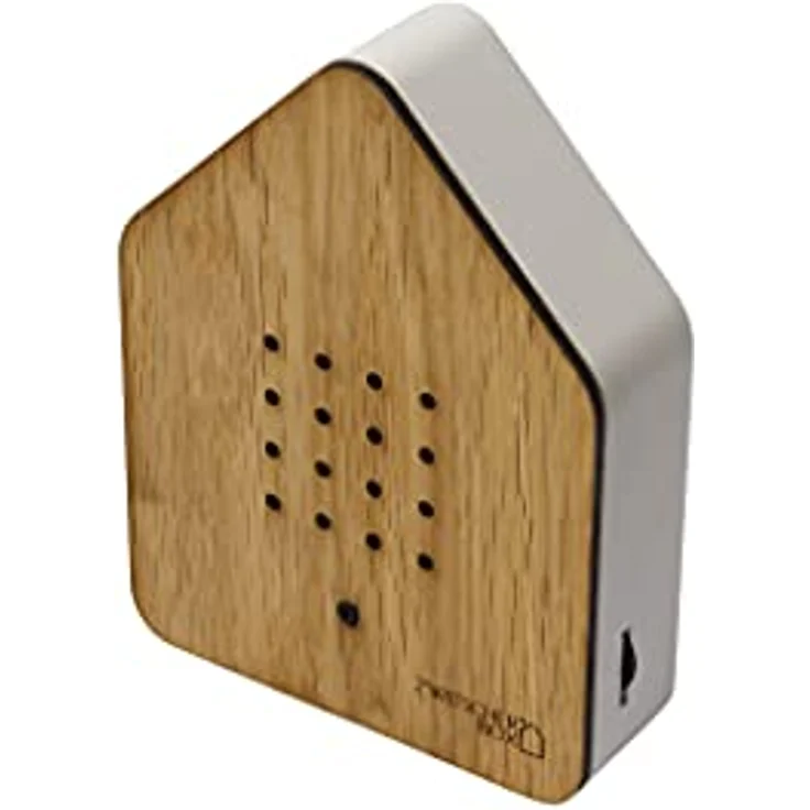 Zwitscherbox Holz, Eiche-Weiß, 11 x 12 x 3 cm – Bild 3