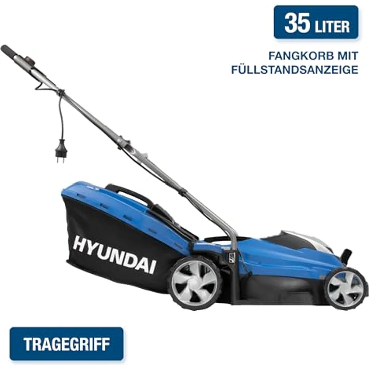 Hyundai Elektro-Rasenmäher LM3301E, 1.300 W mit 33 cm Schnittbreite und Mulchfunktion für Rasenflächen bis 400 m² – Bild 5