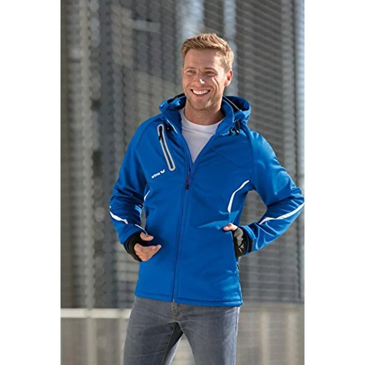 Erima Kinder Softshelljacke Function, Regen- und Windabweisend, hoch atmungsaktiv, abnehmbare Kapuze, schwarz – Bild 3