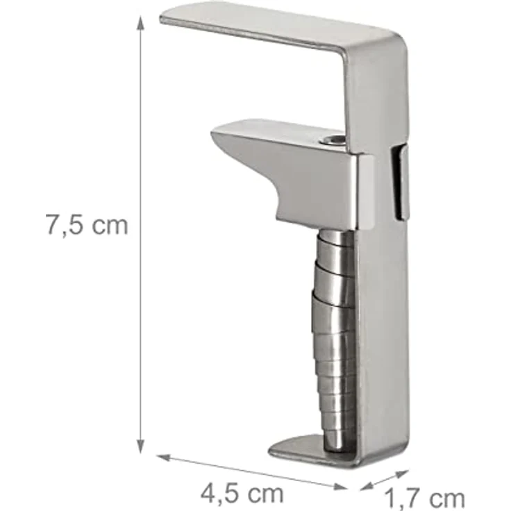 Relaxdays - 12er Set Tischklammern, verstellbare Edelstahl Tischdeckenklammern für Tischstärken bis 4,2 cm, silber – Bild 4