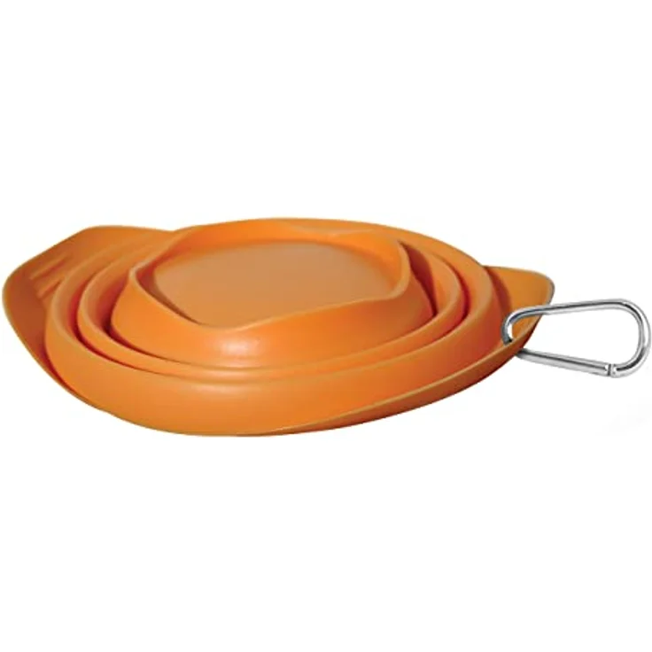 Kurgo Zusammenfaltbarer Hundenapf, BPA-freies Silikon, 700 ml, für Futter und Wasser, Orange – Bild 5