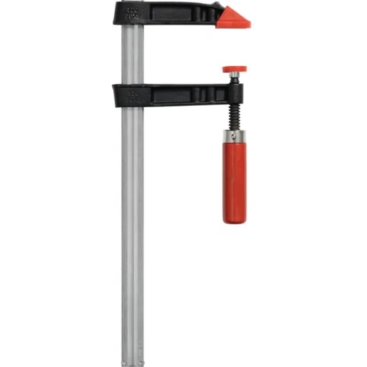 PROMAT Zwinge Temperguss-Schraubzwinge Spann-W.1000mm A.120mm Holzgr.30x8mm Spannarm, verzinkte Hohlprofilschiene, Stahlspindel mit Trapezgewinde, Holzheft, Kunststoff-Schutzkappen