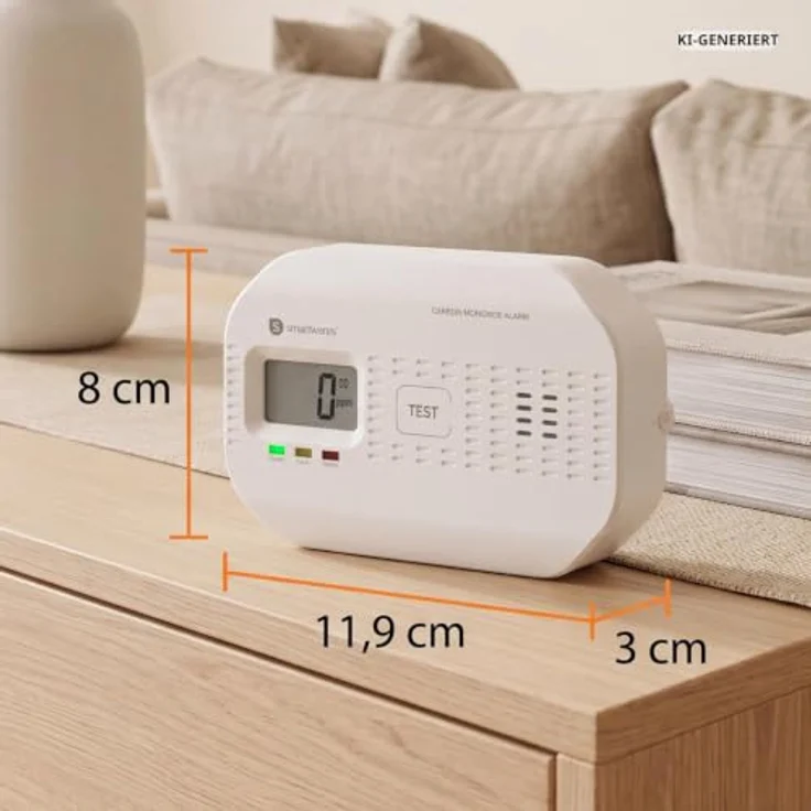 Smartwares CO-Melder FGA-03011, 10-Jahres-Sensor mit 5-Jahres-Batterien und 85-dB-Sirene – Bild 3