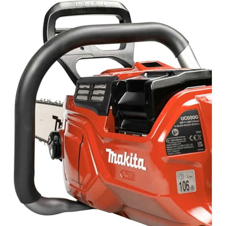 Makita UC030GE103, 40V Akku-Kettensäge in Signalrot, 50 cm Schienenlänge, 29 m/s Kettengeschwindigkeit, inkl. Akku und Ladegerät – Bild 17