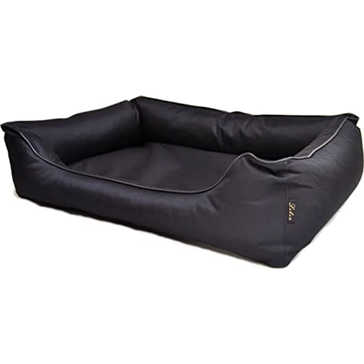 Lebon - Hundebett Paula Plus Schwarz - Orthopädisch - 3 Größe - 80 cm - 100cm - 120cm -Mit Reißverschluss und waschbar - Pflegeleicht - Schmutz - und Wasserabweisend (L)