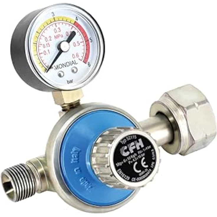 CFH Propanregler , mit Manometer, 1-4 bar stufenlos regelbar – Bild 2