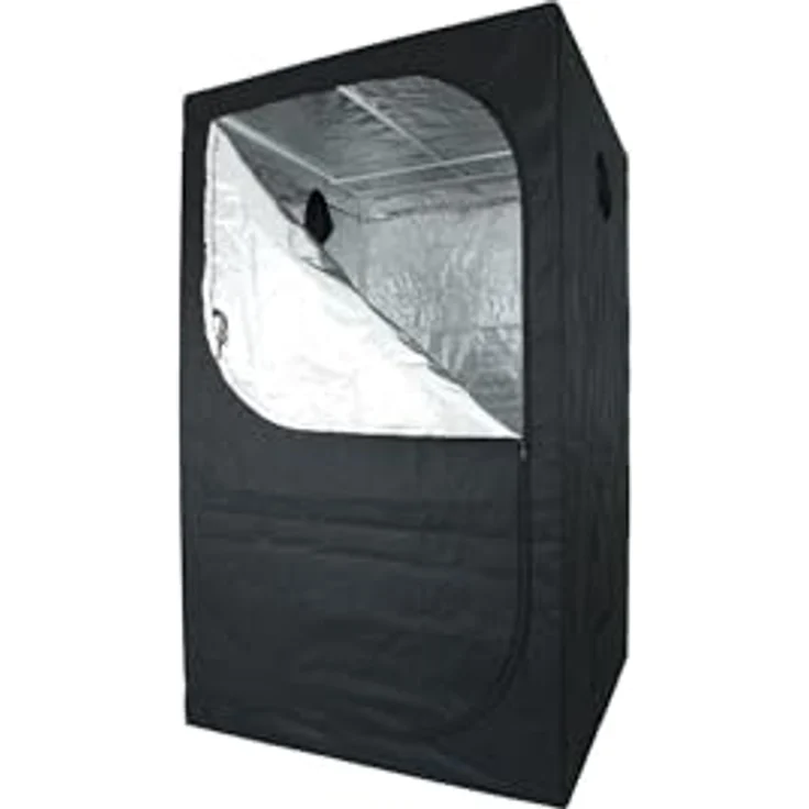 Hongyi Growbox 80x80x160 cm, Schwarz, Anzuchtzelt mit hoher Reflektivität, Growzelt mit stabilem Metallrahmen und Belüftungsklappen – Bild 2