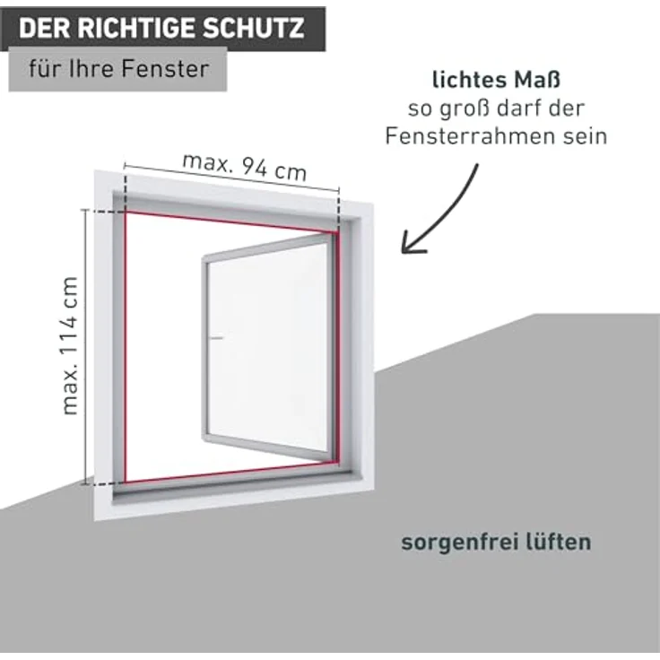 Windhager Insektenschutz-Fensterrahmen, BxH: 100x120 cm, umweltschonend und pestizidfrei, weiß – Bild 4