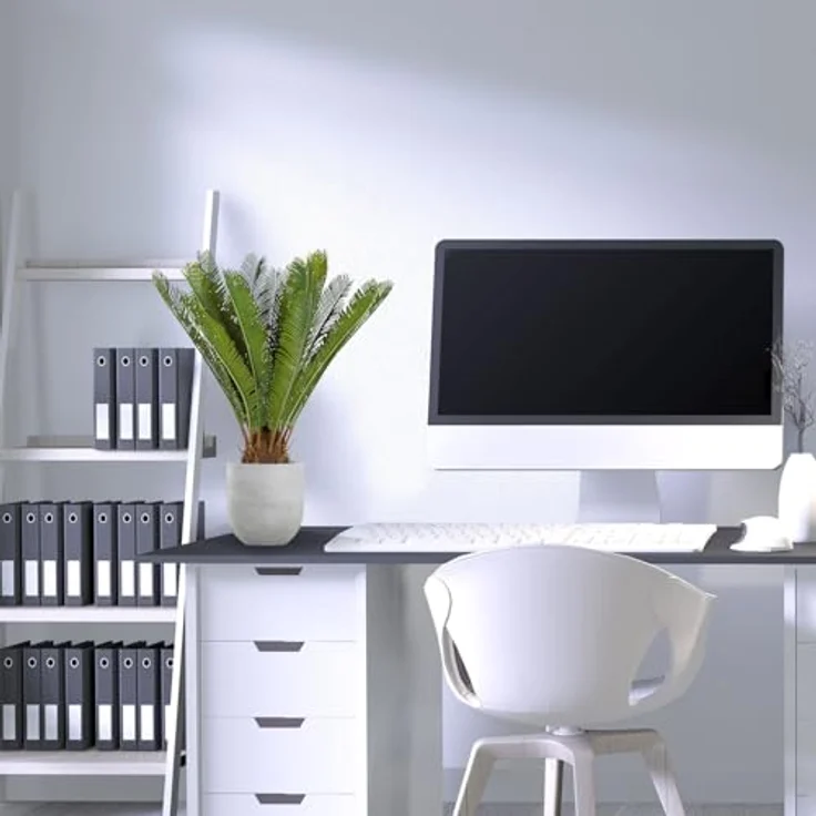 MID.YOU Kunstpflanze Grün, Kunststoff, 70x70x70 cm, inkl. Topf, Real-Touch-Oberfläche – Bild 8