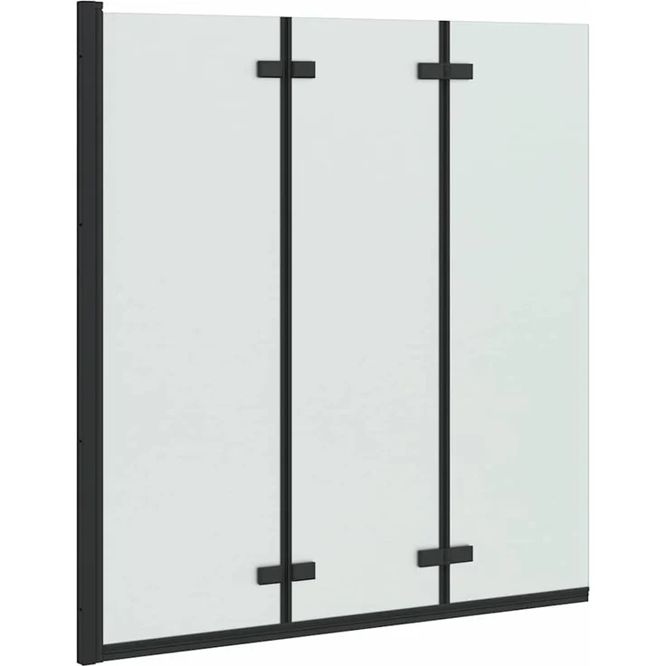 vidaXL Faltbare Duschtrennwand Schwarz, ESG-Sicherheitsglas und Aluminium, verstellbar 130 x 138 cm