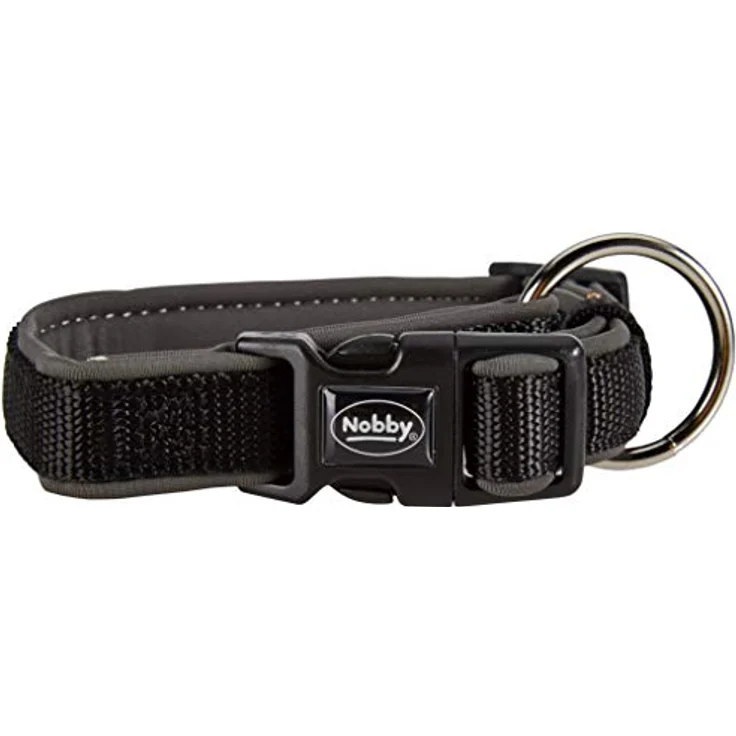 Nobby Halsband Classic Preno, schwarz / grau L: 25-35 cm, B: 15/20 mm, 1 Stück – Bild 2