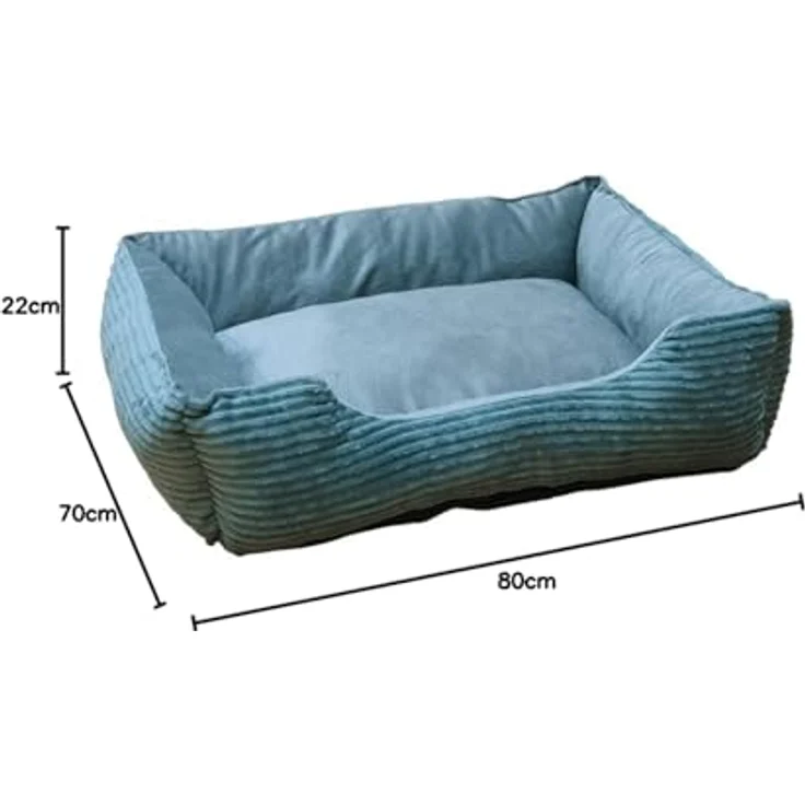 Nobby 61948 Komfortbett eckig Classic Hina dunkelgrau L x B x H: 80 x 70 x 22 cm, Tier-Schlafplatz mit Cord- und Samtoptik, waschbar bis 30°C – Bild 2