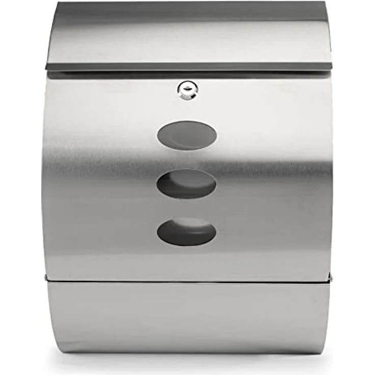 Grafner Edelstahl Briefkasten mit Zeitungsrolle und 3 Sichtfenstern Postkasten – Bild 3