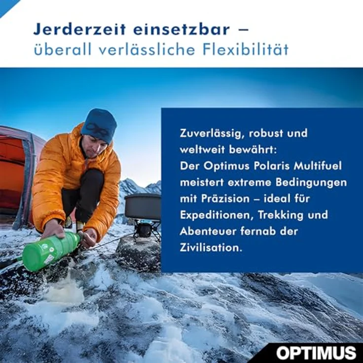 Optimus Polaris Optifuel, Mehrstoff-Campingkocher mit 3300 Watt Gasleistung, inkl. Aluminiumpumpe und Windschutz – Bild 4