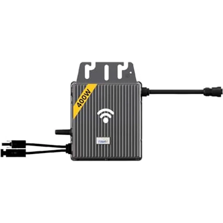 EPP.Solar TSUN Wechselrichter 400W TSOL-MS400 Photovoltaik WIFI Mikrowechselrichter für Balkonkraftwerk, hohe Effizienz, kompaktes Design, 12-Jahres-Garantie, Schwarz