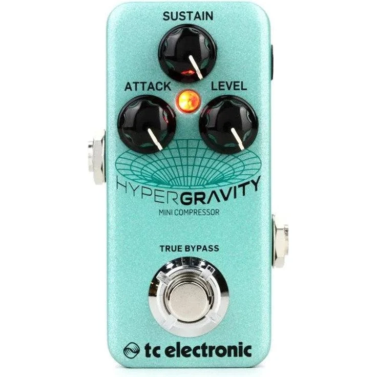TC Electronic HyperGravity Mini Compress, Kompressor-Pedal für Gitarre, seladongrün, kompakt und leicht mit präziser Kompression