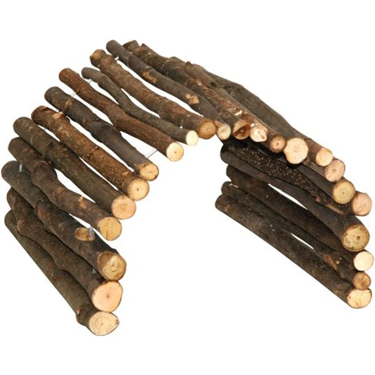 Kerbl Outdoor-Spielzeug Nagerzubehör - Holzbrücke - Flexible und biegsame Holzbrücke, ideal als Rückzugsort für Nager, natur – Bild 4