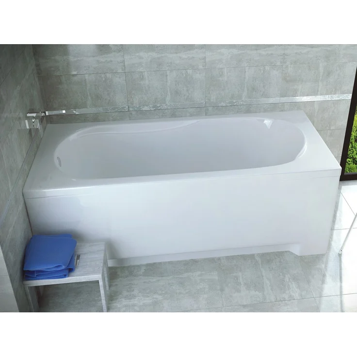 KOLMAN Acryl-Badewanne Bona 140x70, mit Ablaufgarnitur und Füßen GRATIS, schneeweiß, antibakterielle Beschichtung, rutschfest