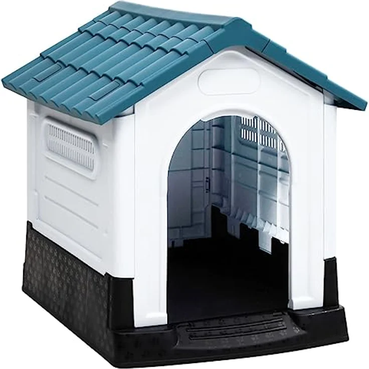 vidaXL Hundehütte Blau 57x68x66 cm Polypropylen – Bild 1