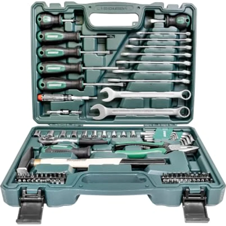 Brüder Mannesmann Werkzeugsatz 85-teilig, Ratschen, Steckschlüssel und Bits im stabilen Kunststoffkoffer für Haushalt, Werkstatt und Kfz-Reparatur, M29081 – Bild 2