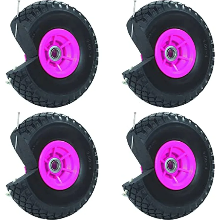 TRUTZHOLM 4X Sackkarrenrad Vollgummi 260x85 PU pannensicher 3.00-4 Ersatzrad für Sackkarre Rad Reifen Ersatzrad