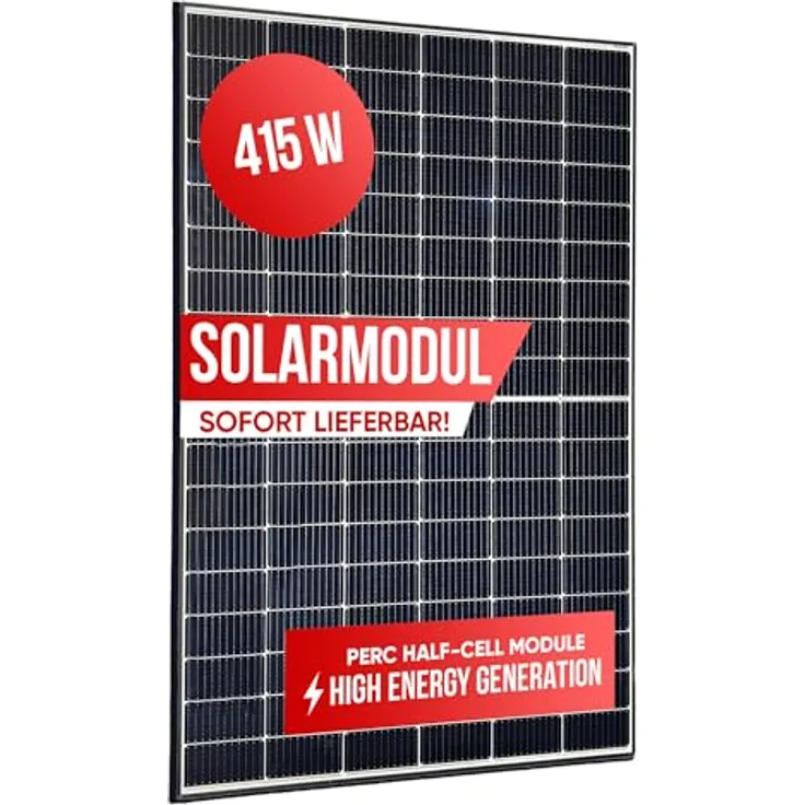 Jet-Line Solarmodul 415 W black Frame, effizientes Solarpanel für Solaranlagen, einfache Installation, robuste Konstruktion