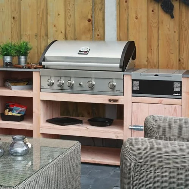 Grandhall Gasgrill Maxim & Elite Einbau Grill, 4,4 kW Edelstahl mit Seitenbrenner, ohne Abdeckhaube – Bild 5