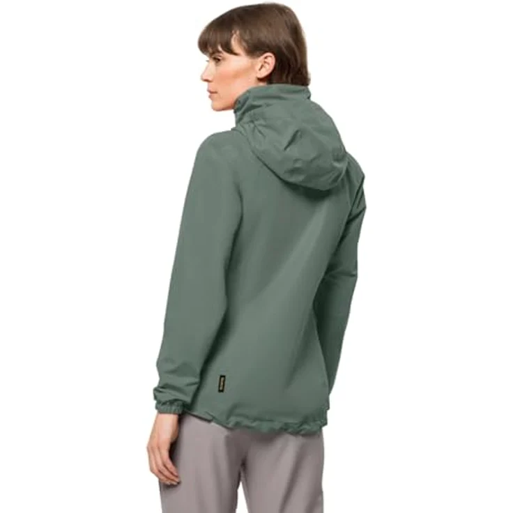 Jack Wolfskin Stormy Point, Damen Wetterschutzjacke, wasserdicht und atmungsaktiv, Grün, Größe L – Bild 2