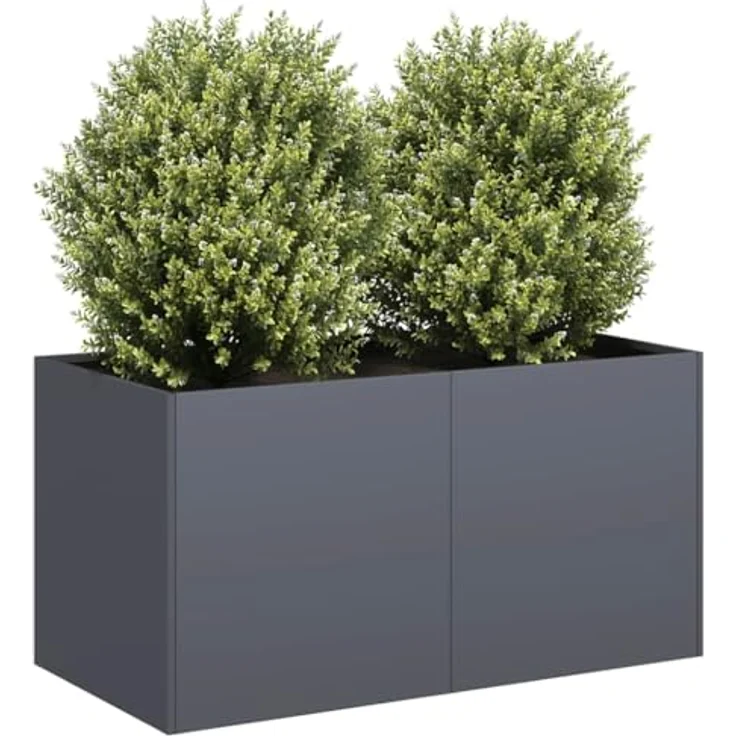 vidaXL Pflanzkübel Anthrazit 80x40x40 cm Kaltgewalzter Stahl, Garten Outdoor Hochbeet – Bild 2