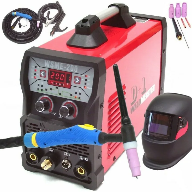 Apex Inverterschweißgerät WELDMEISTER 13975 WIG AC/DC 200 Puls TIG INVERTER mit Automatikhelm, digital, Touchpanel, 6 Jobprogramme, AC-Rechteck Kurvenform - Preisvergleich
