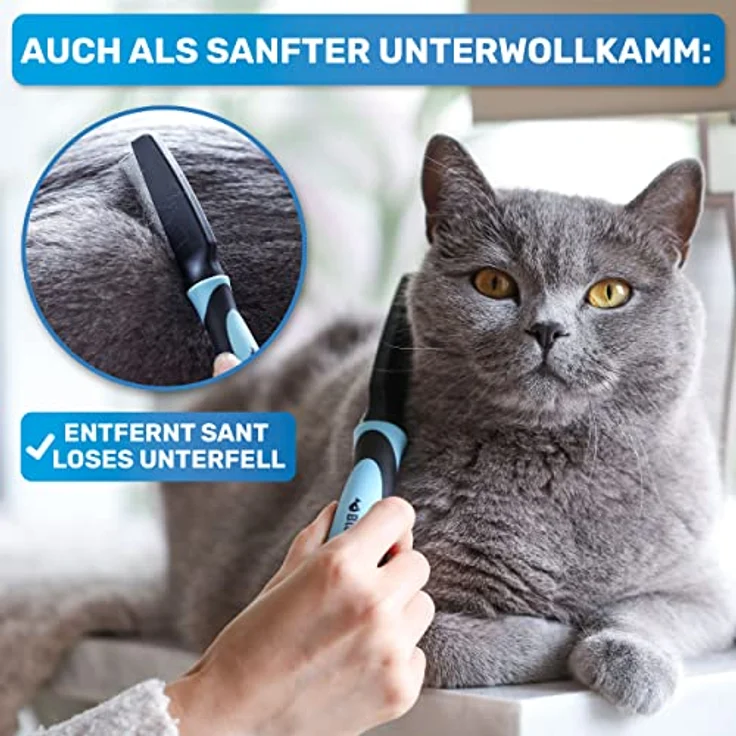 BluePet "FlohGo" Professioneller Flohkamm & Läusekamm Für Hunde & Katzen - Sanft & Sicher Dank Abgerundeter Zinken – Bild 5