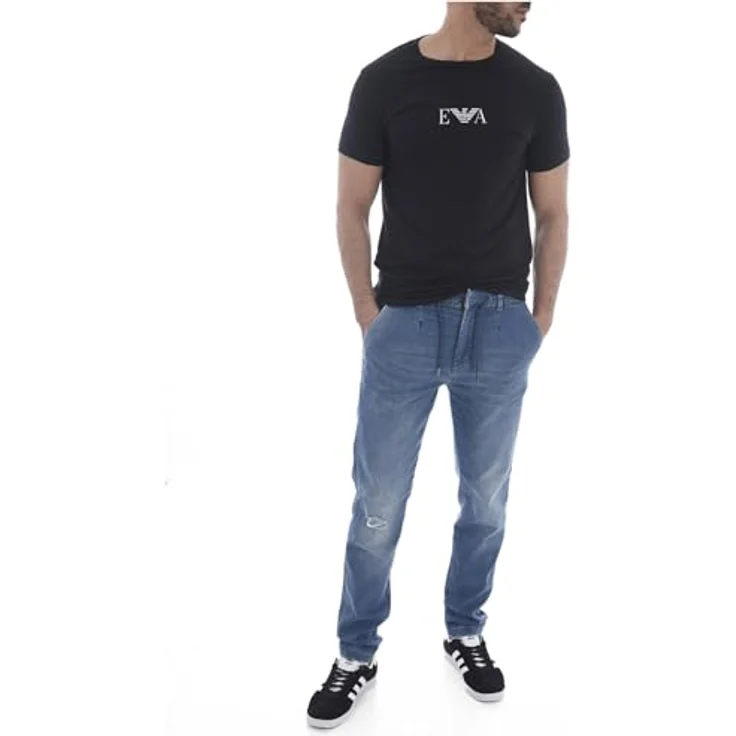 Emporio Armani Herren T-Shirt 9341, Klassisch Bequem sitzend aus 95% Baumwolle, Schwarz, Größe S – Bild 4