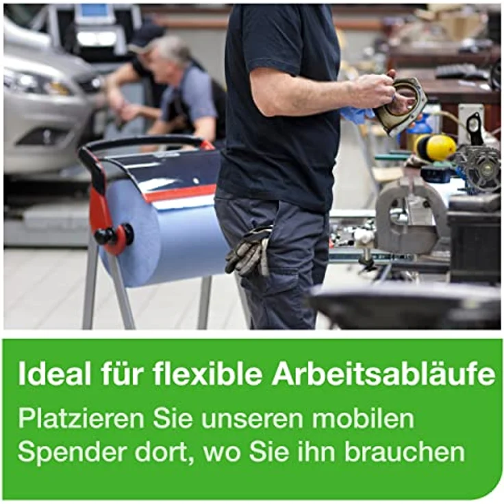 Tork Bodenständer für Wischtuchrollen W1, mobil, hohe Kapazität, rot und schwarz, Performance Linie, 652008 – Bild 5