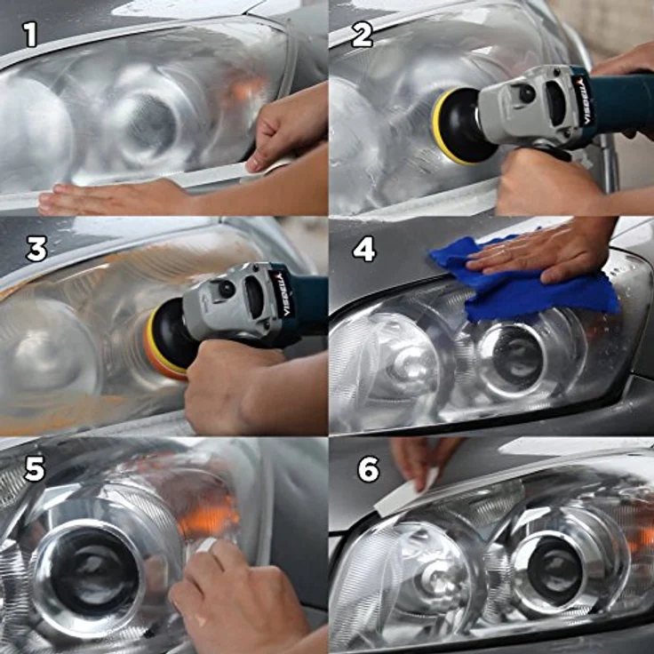 Visbella - Scheinwerfer Restauration Satz für 2 Frontscheinwerfer Reparatur Kit Politur Set – Bild 4
