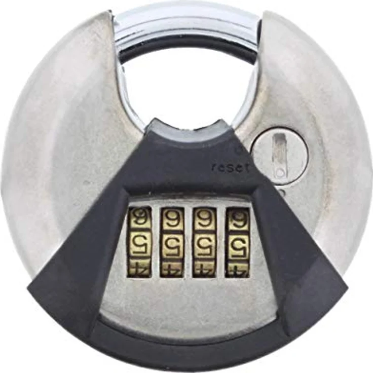 Burg Wächter Rundbügelschloss, Vorhängeschloss mit Zahlencode, 10 mm Bügelstärke, Edelstahlkorpus, Kneifschutz, Circle 23 C 70, 39901 – Bild 2