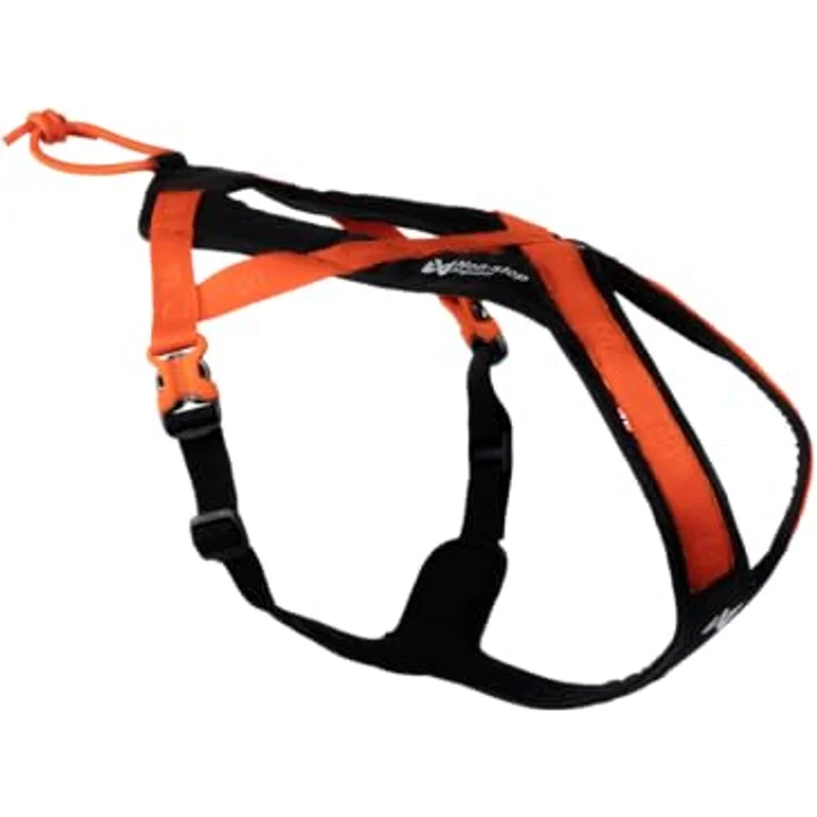 Non-stop dogwear Hundegeschirr Rush Harness, Orange/Schwarz (3) - Leicht, verstellbar, reflektierend, 2 Befestigungspunkte, auffällige Farbe – Bild 1