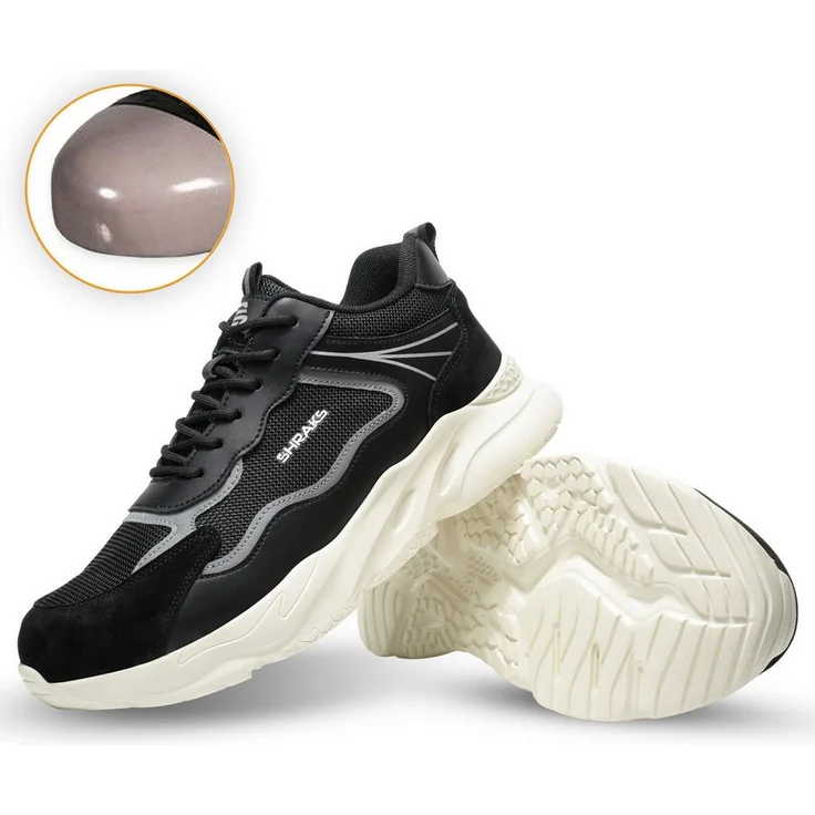 Shraks Shraks™ Moda Sicherheitsschuhe Stahlkappe, Rutschfest, ISO20345 Arbeitsschuh - Schwarz